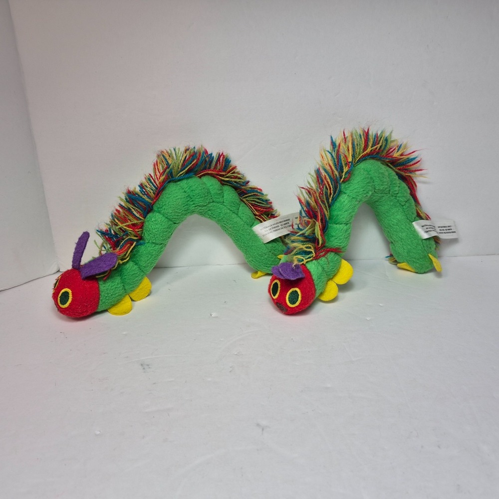Eric Carle THE VERY HUNGRY CATERPILLAR Plush Stuffed Animal 6.5" Toy (1998) x 2